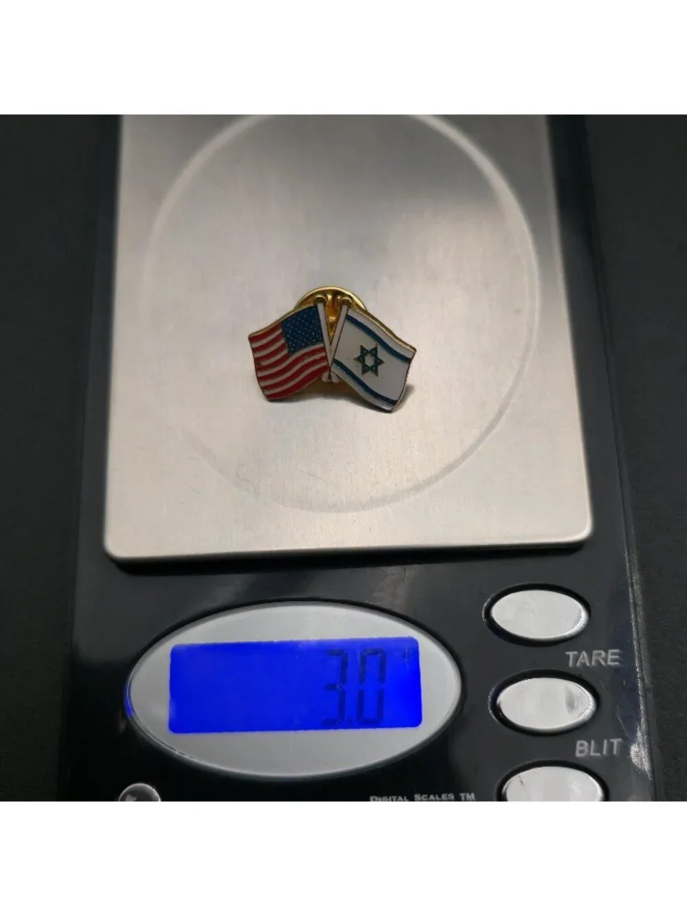 US USA American and Israel Crossed Friendship Double Flag Enamel Lapel Pin A8773